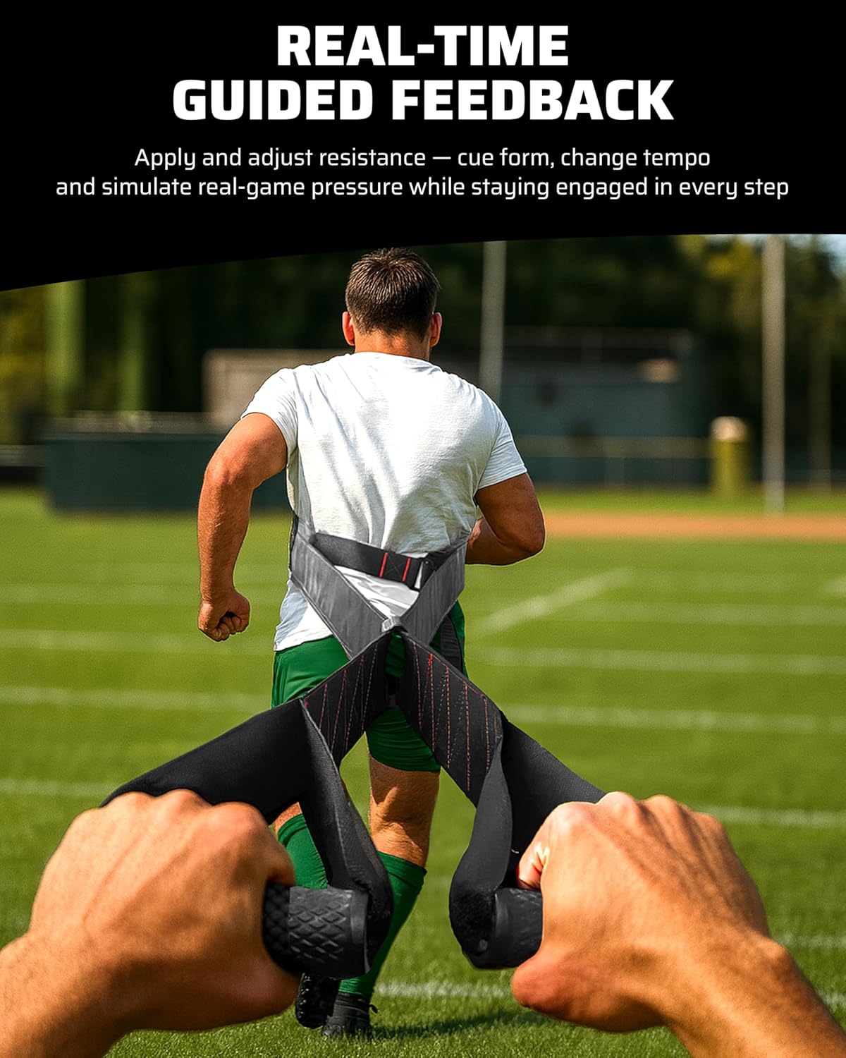 Coach Speed Training Belt - Non-Elastic Partner Pulling Handles for Multidirectional Overspeed and Sprint Resistance, Ideal for Football, Soccer & Track