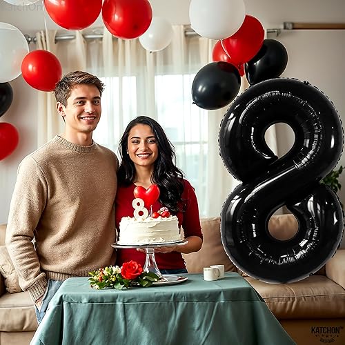 Miniatura 794 de KatchOn, Globo dorado gigante del número 8 de 40 pulgadas, globo dorado del número 8 para decoraciones de cumpleaños de 8 años para niñas