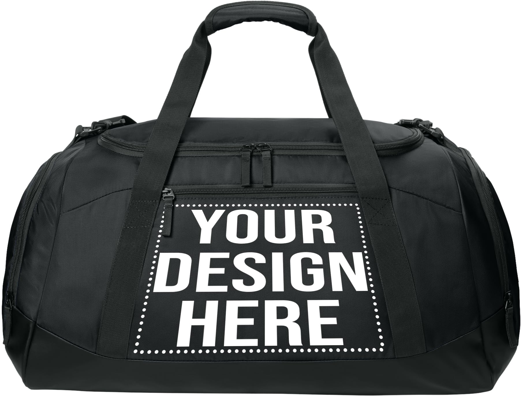 Personalized Large Sports Duffel Gym Bag for Women with Shoe Compartment, Durable Duffle Bag for Travel and Fitness, Spacious Storage, Adjustable Strap (Custom Upload, Black)