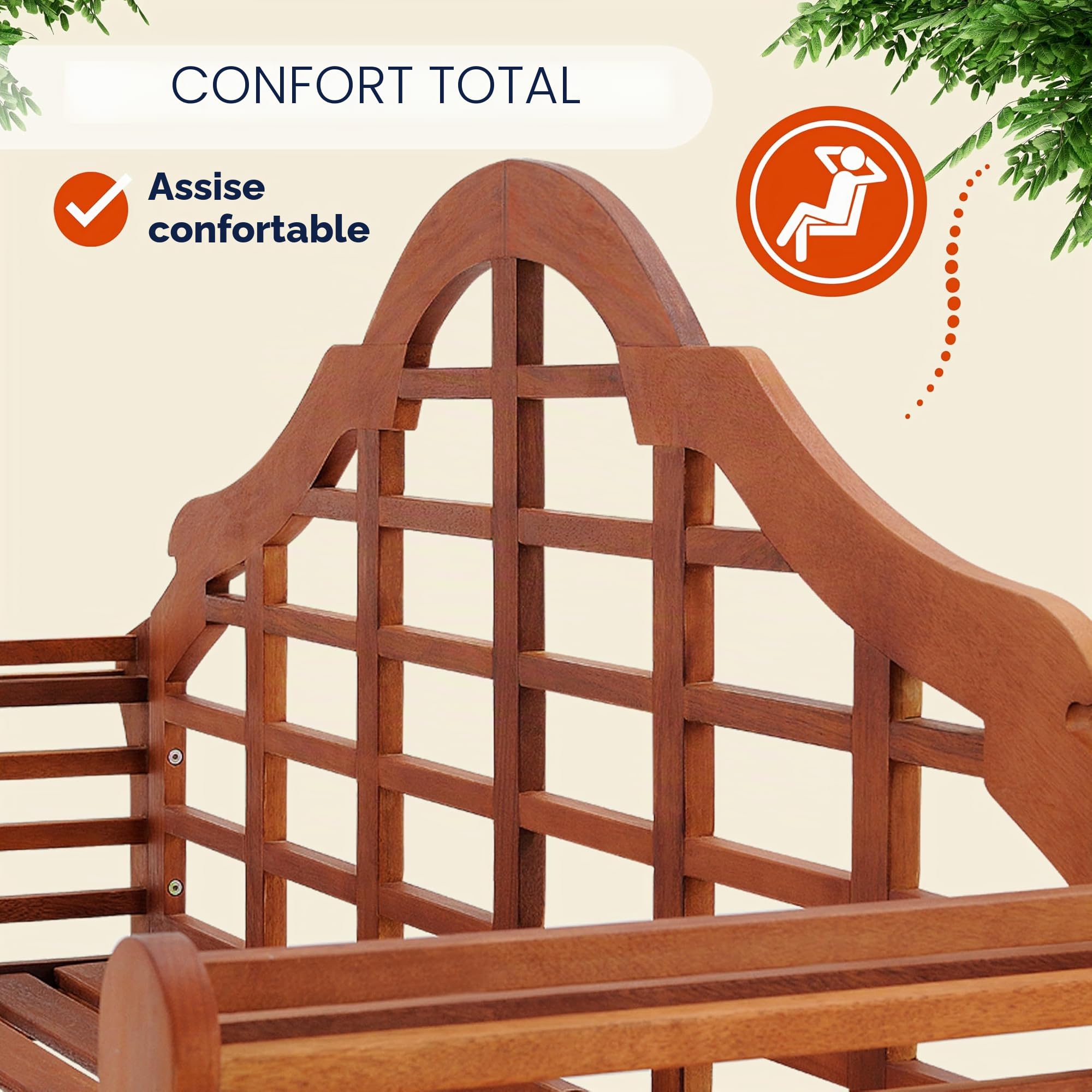 Casaria Banc de Jardin Marlboro en Bois Eucalyptus pré-huilé 2 Places Balcon terrasse extérieur Petit Banc en Bois