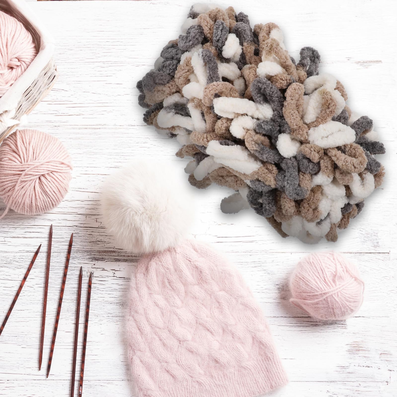 3rollen Wollgarn Für Handarbeiten Farbton Dicke Strickwolle Für Schals Decken Kissen Mützen Und Mehr Hochwertiges Handstrickgarn Für Kreative -projekte Kinderfreundlich Und