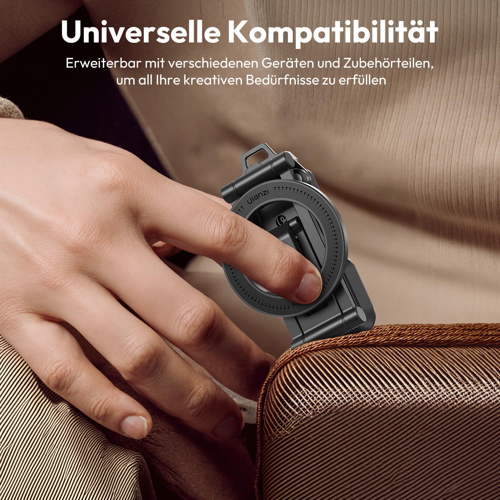 ULANZI SK29 Mini Magnetisches Handy Stativ, Aluminium Tripod Smartphone für MagSafe, Verstecktem Haken, 360° Drehbar, Faltbarer Selfie Stick Handyhalterung Stativ für iPhone 17/16/15/14/13/12 | Aluminium-Handy-Ständer mit 0,6 cm Arca-UK-Basis, verstellbar