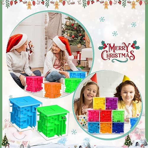 Miniatura 7 de Patelai Paquete de 6 cajas de rompecabezas de laberinto de dinero, rompecabezas de laberinto de dinero de Navidad para regalo en efectivo, divertido