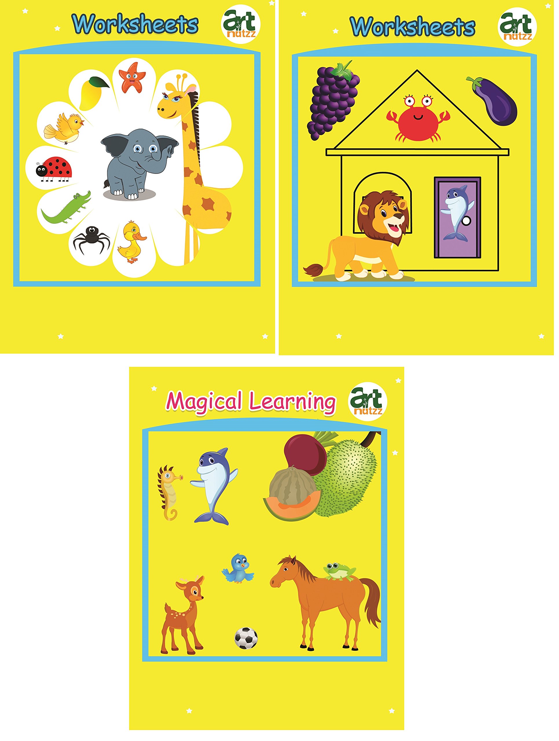 Amazon.in: Buy artnutzz Magical Learning, Work Sheet Edition 1 & 2  (Learning Set) | Playgroup & Preschool Books For Kids & Children | Lkg &  Ukg CBSE Curriculum | Montessori Book For