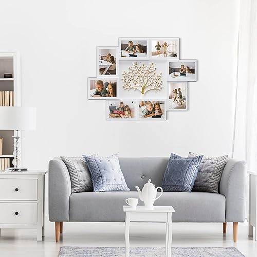 Miniatura 9 de Jerry & Maggie Marcos de fotos de collage para decoración de pared para el hogar, marcos de fotos de árbol familiar para pared, marco de fotos de 4
