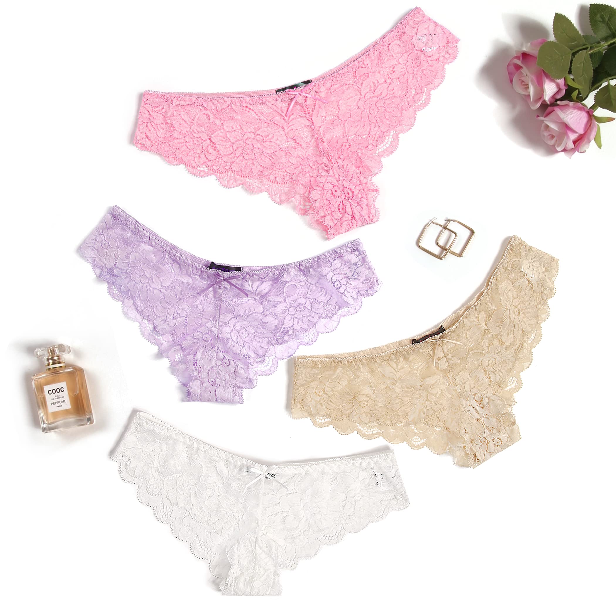 Avidlove Womens Underwear Lace Cheeky Panties Sexy Hipster Bikini Lingerie