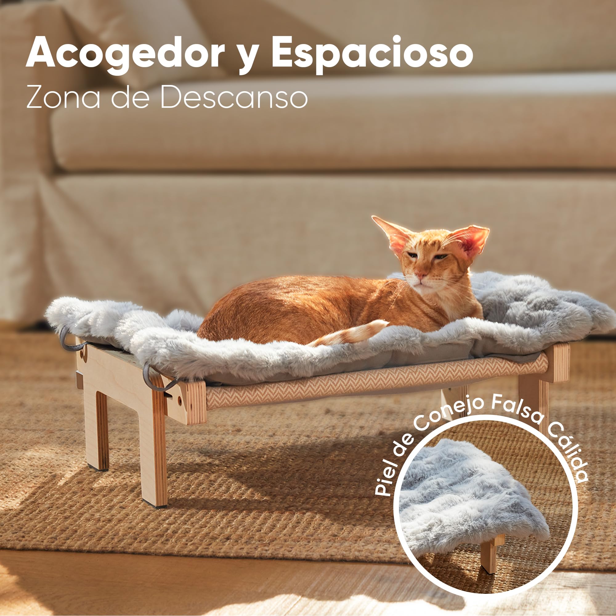 FUKUMARU Hamaca para Gatos Ventana Cama para Gatos Repisa, con cojín Suave, Estructura Reforzada de Madera y Metal, Hamaca Convertible. Soporta hasta 20kg