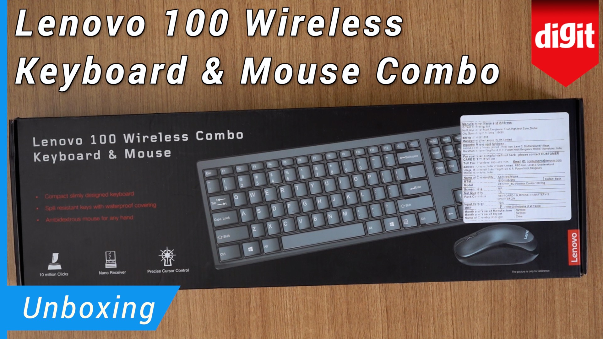 Lenovo 100 Wireless Keyboard & Mouse Combo Unboxing