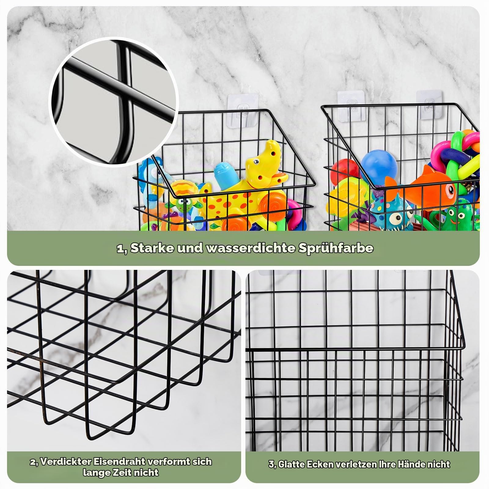 Greentainer Badespielzeug-Netz, hygienische Aufbewahrung für Badewannenspielzeug, Wannenablage 1da1xiao-basket