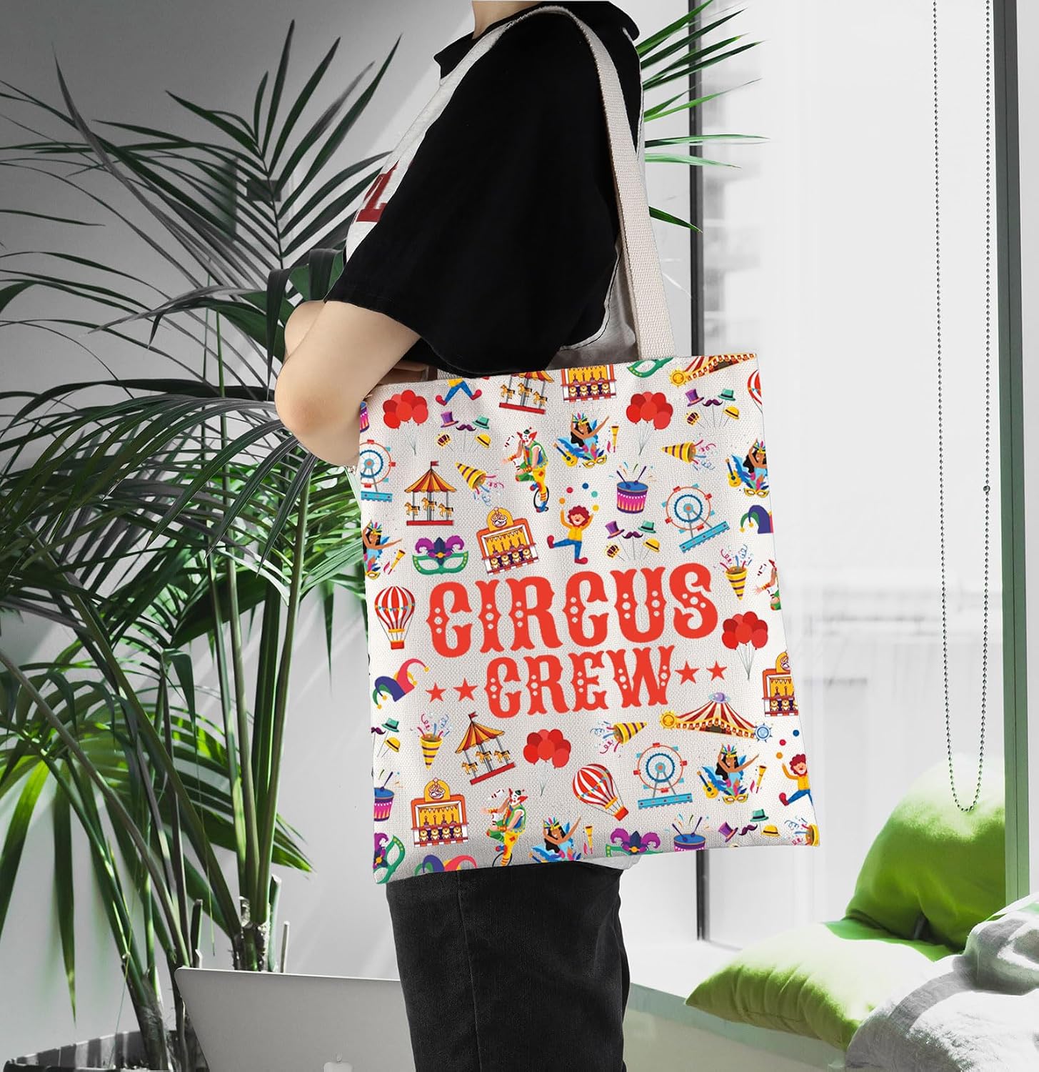 ENSIANTH Circus Crew Gift Circus Monkeys Staff Tote Bag Carnival Lover Gift Clown Showman Shoulder Bag Ringmaster Gift