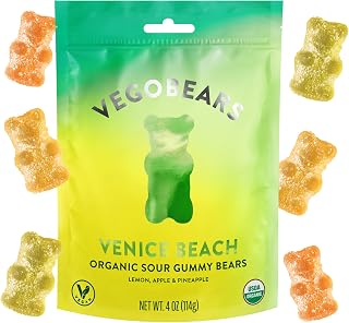 Vegobears Organic Sour Gummy Bears, 4 Oz