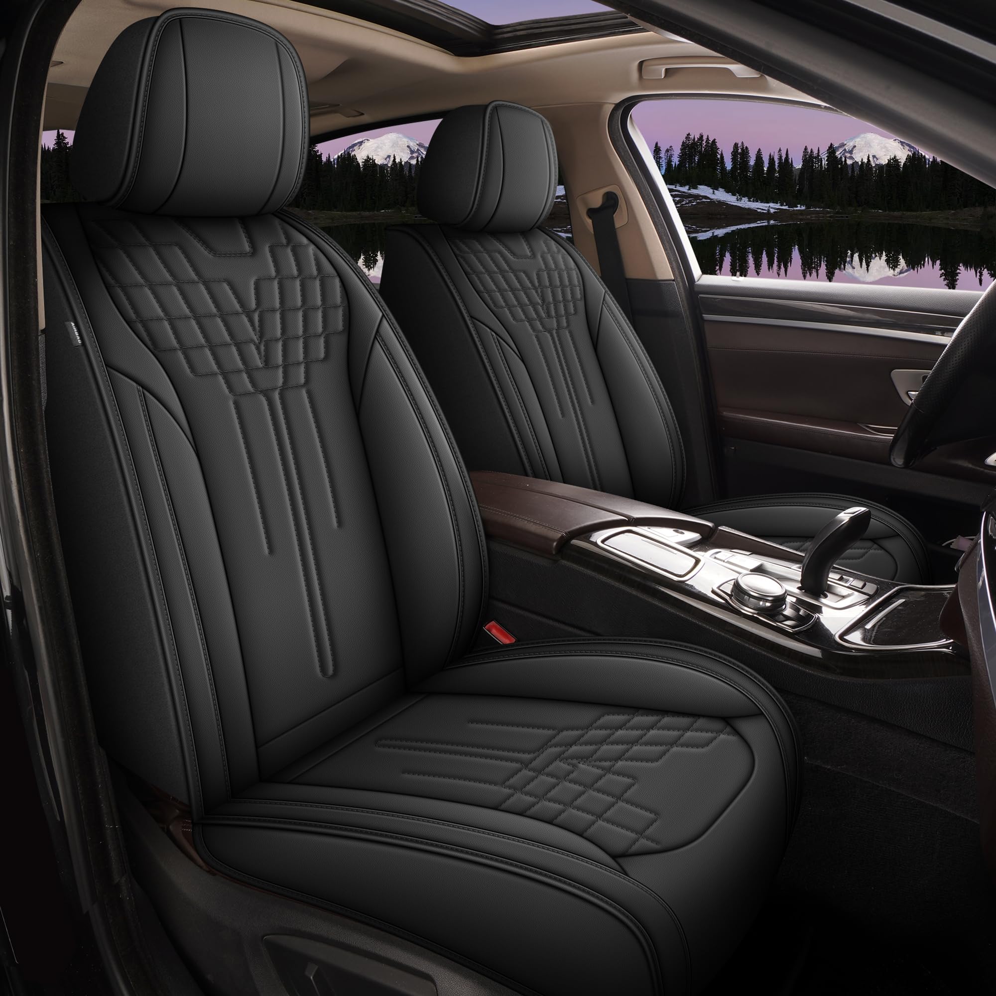 TTX LIGHTING Full Set Seat Covers Fit for Kia Forte 2010-2024 2025 Seat Covers Leather Waterproof Car Seat Covers with Airbag Compatible Seat Cushion