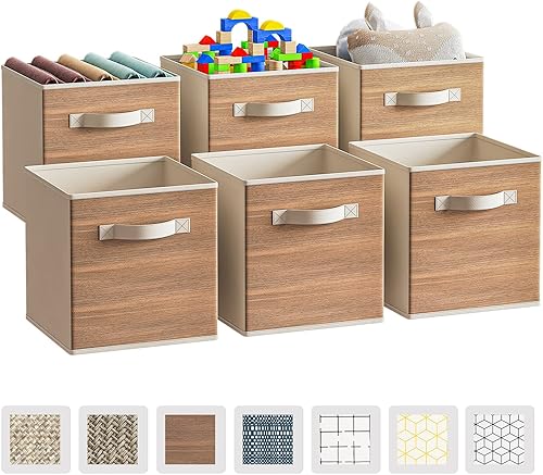 Miniatura 2 de Wisdom Star Paquete de 8 cubos de almacenamiento de tela con asa, contenedores de almacenamiento plegables de 13 x 13 pulgadas, cestas de