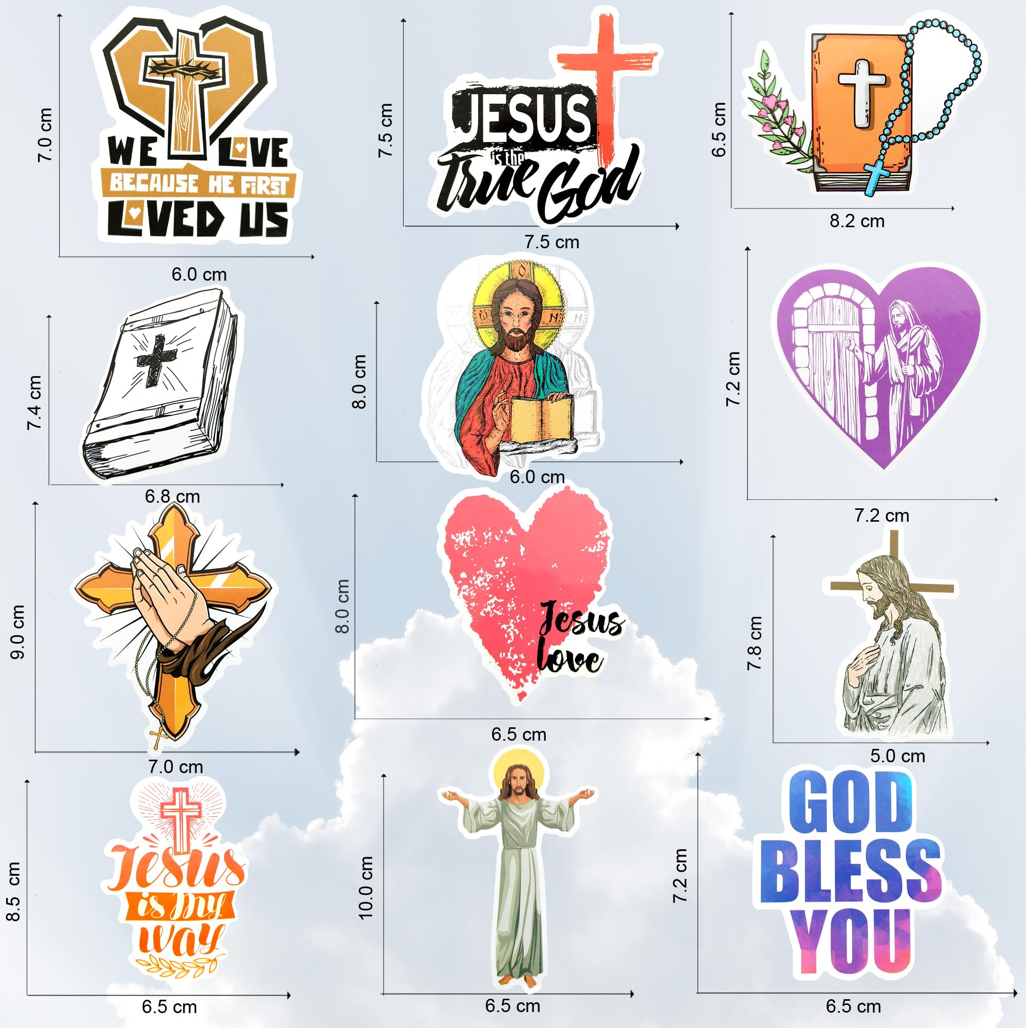 Lot De 50 Autocollants En Vinyle Avec Phrase De La Bible De Jésus Pour Ordinateur Portable, Skateboard, Bouteille D'eau, Scrapbooking, Vélo, Bagages