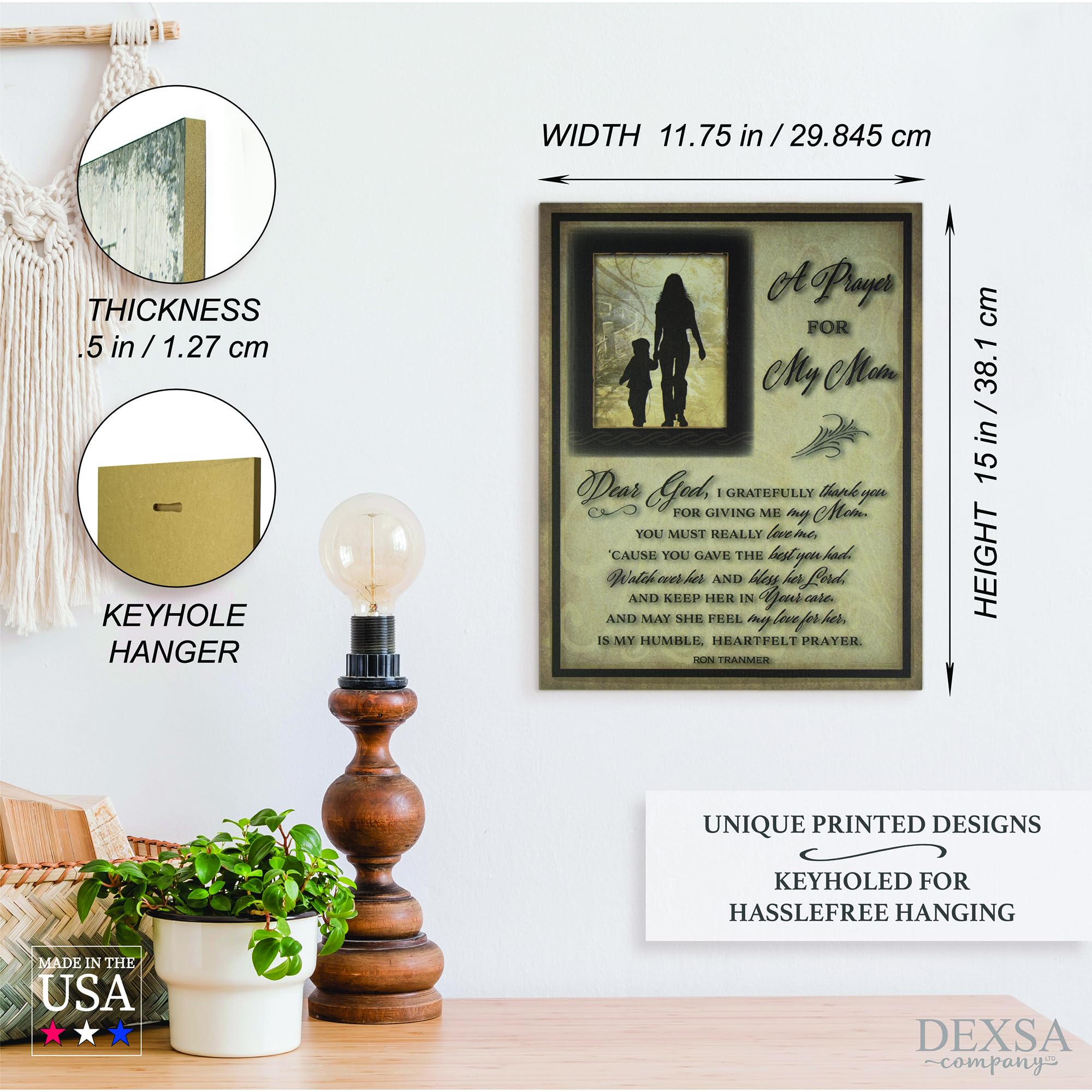 Amazon.com: DEXSA Mom Mother Prayer Wood Plaque - Made in the USA