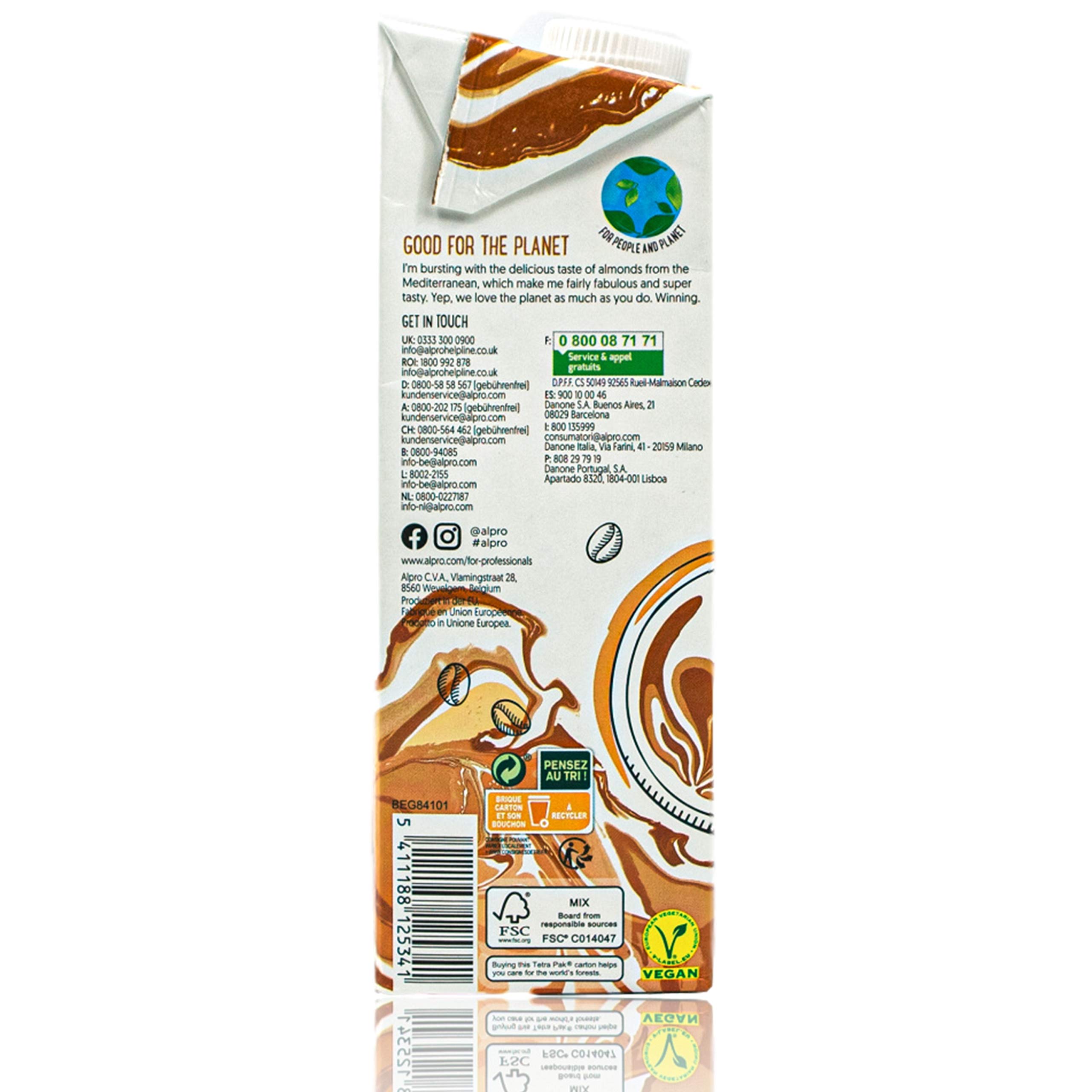Alpro - 10er Pack Mandel Drink "Almond for Professionals" Barista 1 Liter - Mandeldrink zum Aufschäumen für Kaffee, Shakes und Smoothies