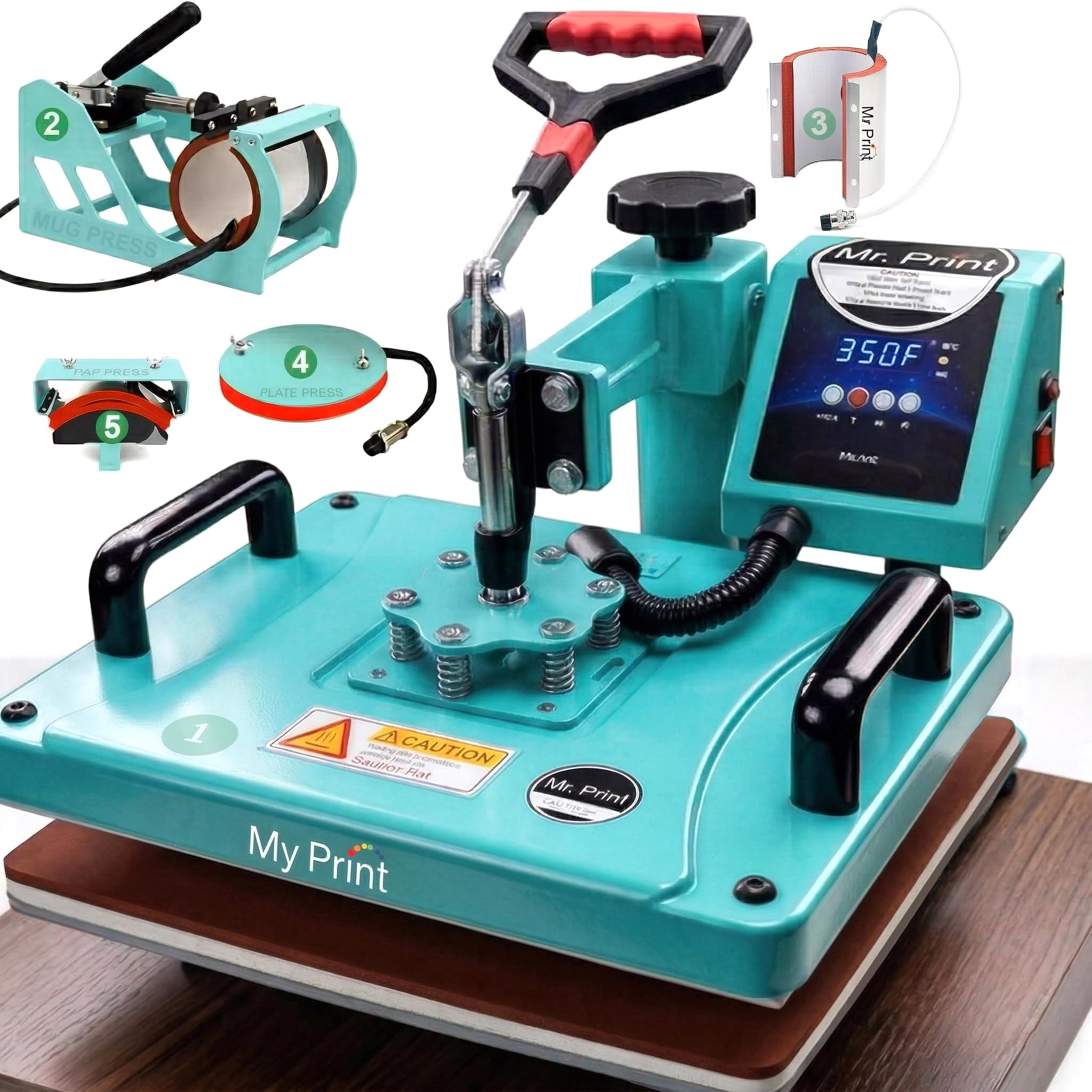 MY PRINT | Heat Press 5 in 1 Digital Multi Functional | DTF PRINTING | Sublimation Printing | Vinyl Printing Machine for T-Shirts (Any Flat Product), with Cap Press, Plate Press, Mug Press, with extra Mug Attachment | 12x15 Inch | for Business Supplies (5in1 Model 2026)-image-23