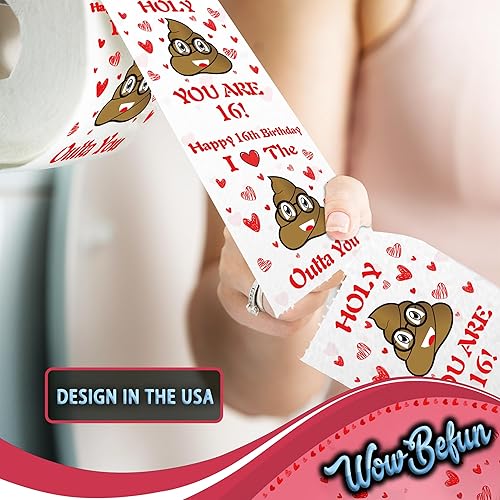 Miniatura 5 de Papel higiénico de cumpleaños 16, decoraciones de cumpleaños de 16, dulces recuerdos de decoraciones de fiesta de 16, regalos y decoraciones para