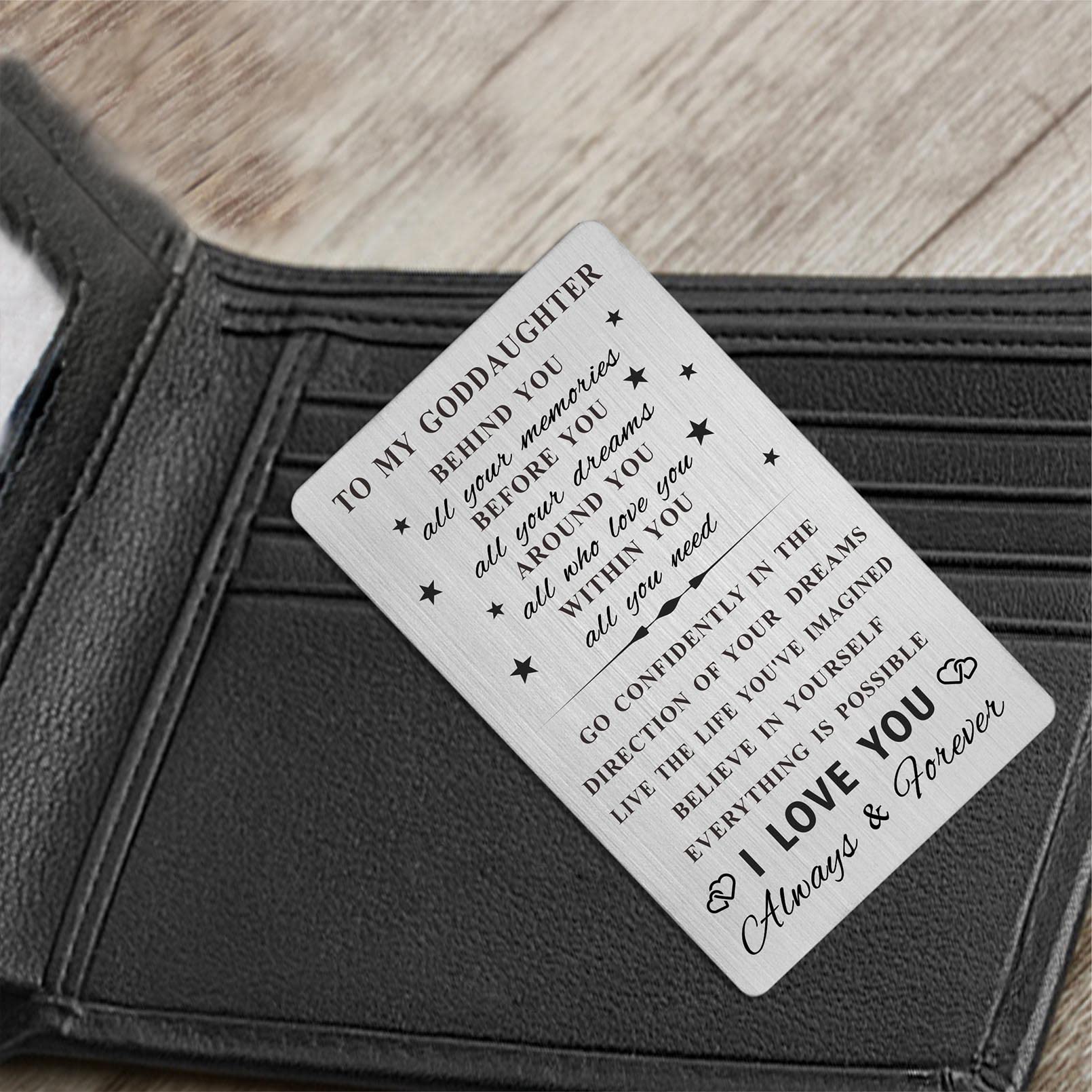 YODOCAMP Religious Wallet Card - Inspirational Bible Verse Gift For Goddaughter, Graduation, Baptism, Or Christmas