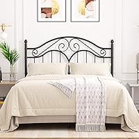 Vista 1 de Elephance Estructura de Cama de Metal Tamaño Completo con Cabecera Vintage, Plataforma de Cama con Espacio de Almacenamiento de 11 Pulgadas Sin Negro