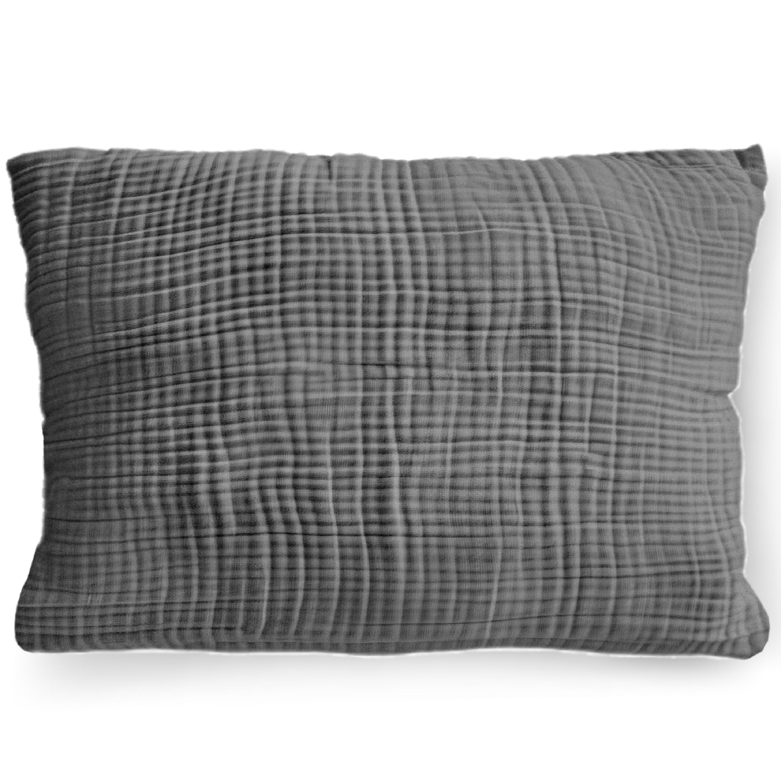 PinkZebra 50 x 80 cm Bio-Musselin Kopfkissenbezug, Kopfkissenbezug aus 100% Organik Baumwolle, Musselin Kissenhülle, Bezug mit Reißverschluss, Oeko-TEX & GOTS – Zertifizierung, Made in EU, D.Grau