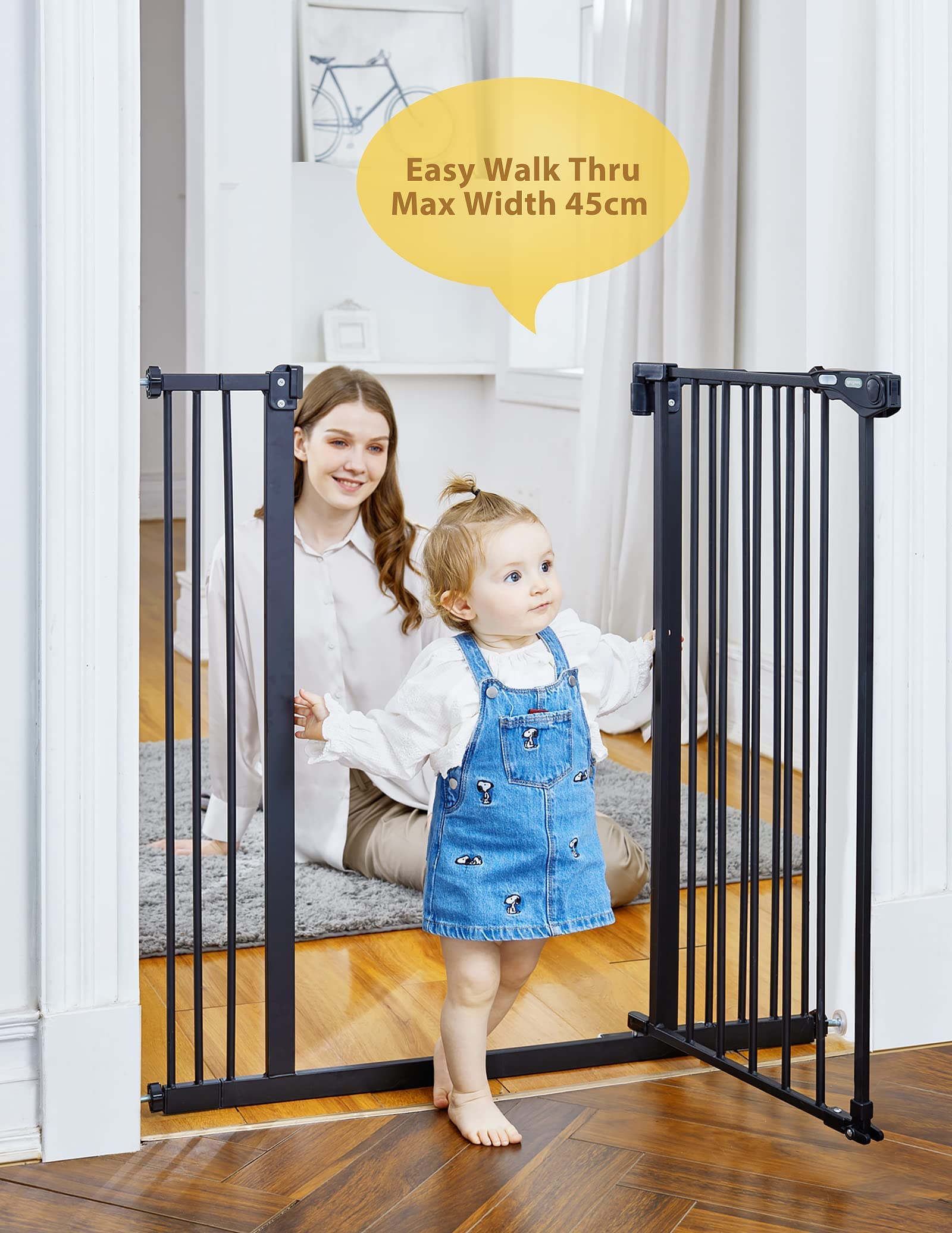 InnoTruth 2939.6" Baby Gate for Stairs and Doorways, Easy Install