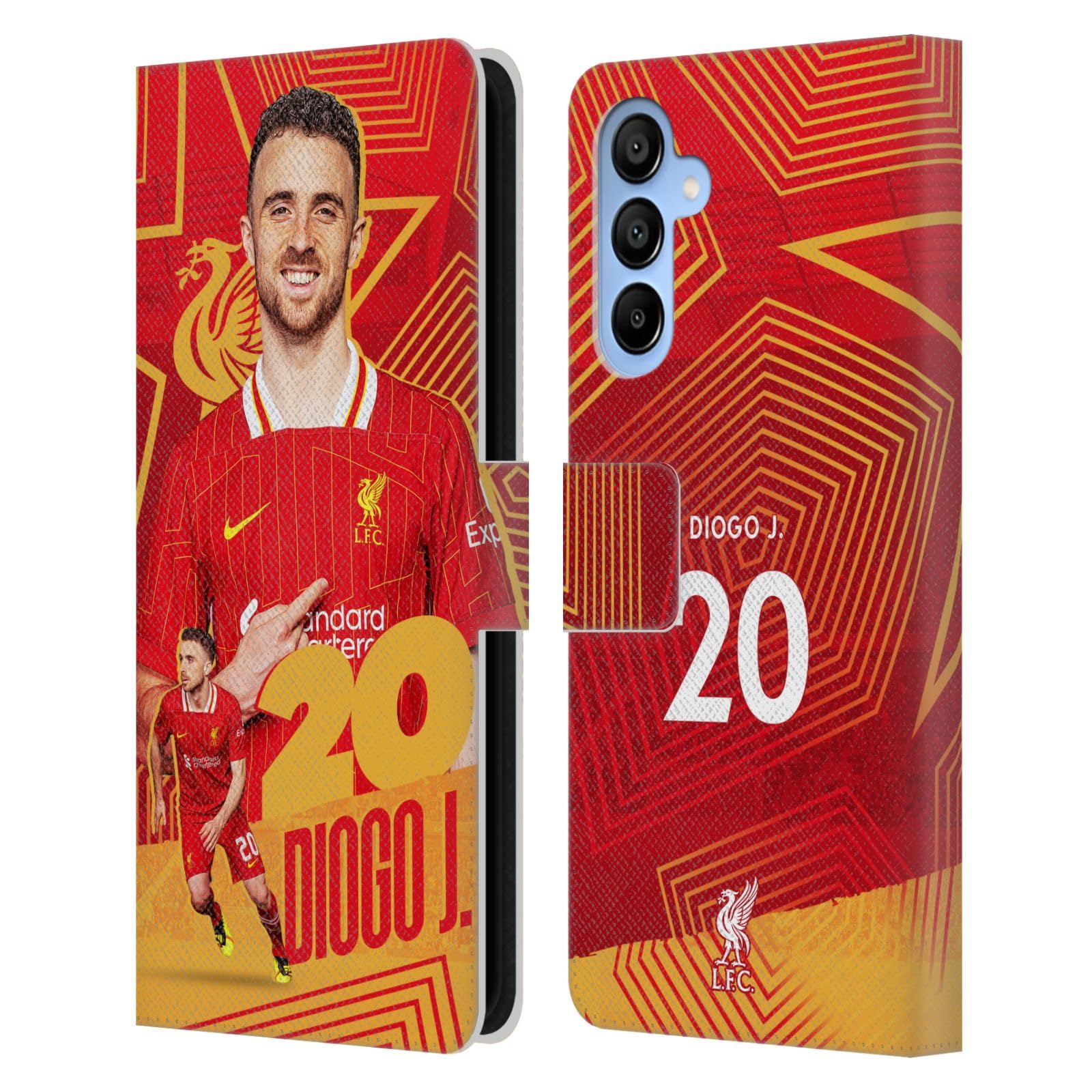 Head Case Designs Officially Licensed Liverpool Football Club Diogo Jota 2024/25 First Team Leather Wallet Case Compatible With Samsung Galaxy A16 5G