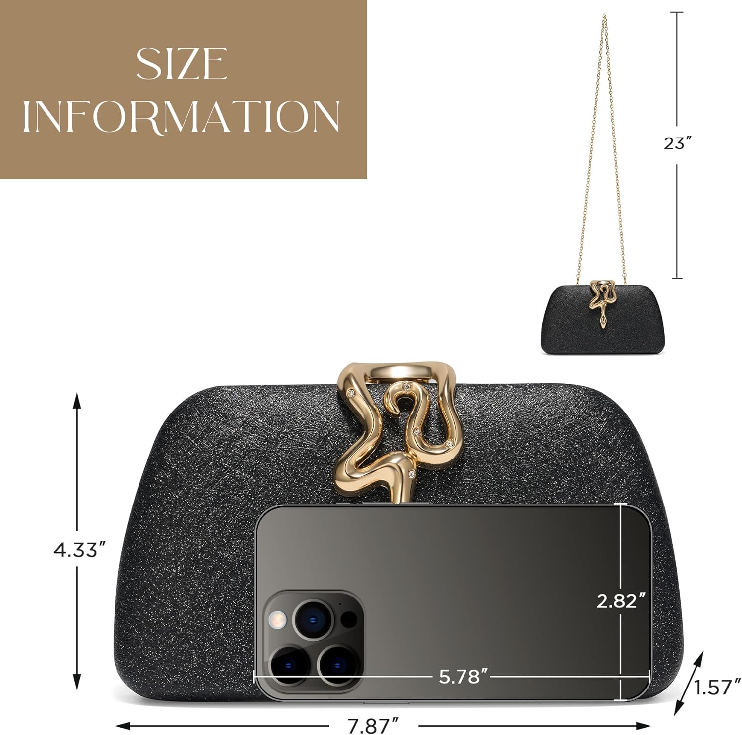 SWEETV CHUNLI Glitter Clutch Purses for Women Elegant Evening Bag for Parties, Weddings, and Formal Events - Image 7