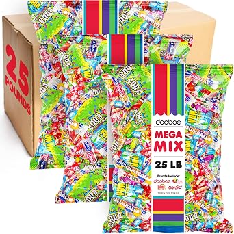 Dooboe Big Bulk Candy, 25 Pounds, Wholesale Individually Wrapped Candies | Wholesale, Parade Throws, Schools & Teachers Rewards, Offices