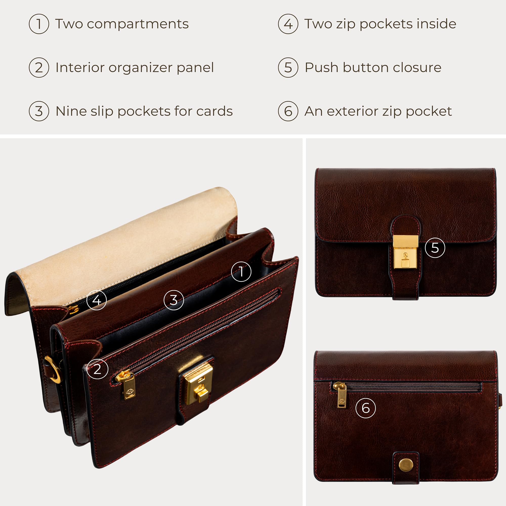 Time Resistance Pochette in pelle Borsa piccola da uomo - Borsa da polso da uomo