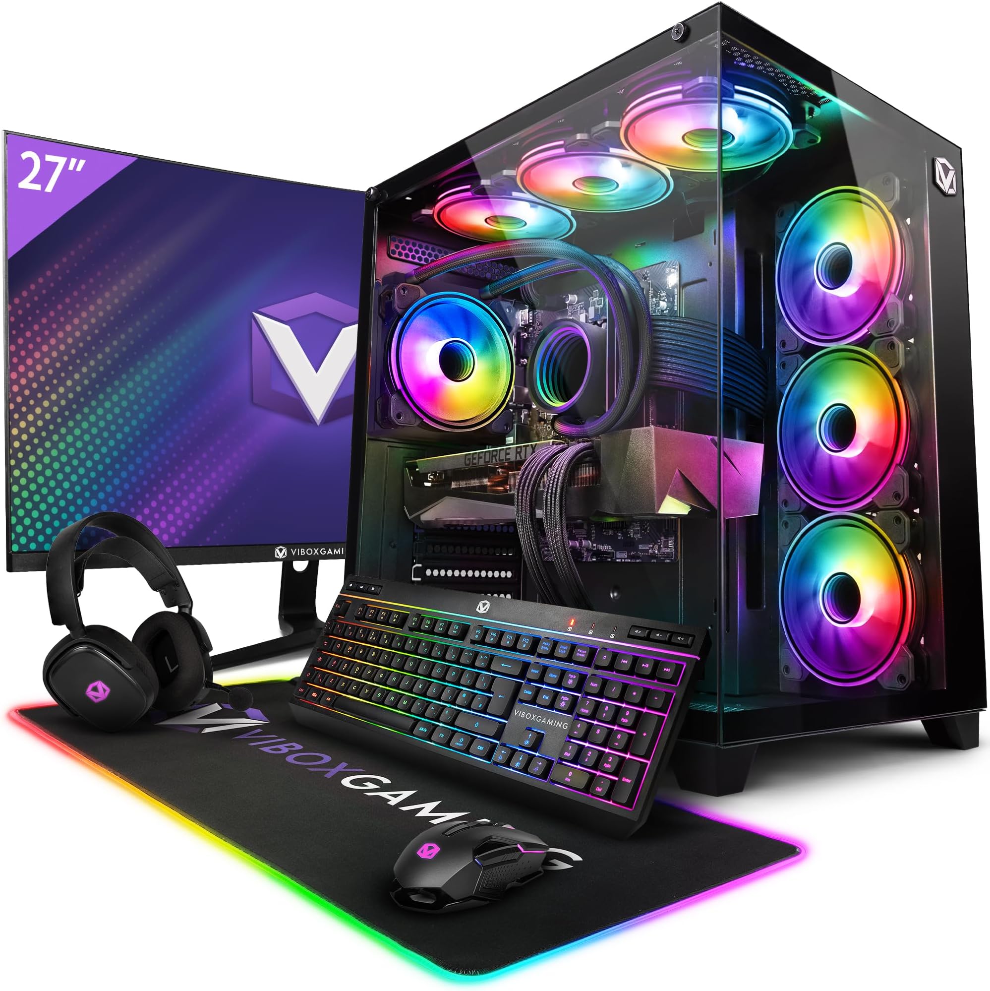 Vibox VIII-128 Gaming PC Bundle • Intel Core i9 12900KF 5.2GHz • Nvidia RTX 5090 32GB • 32GB RAM • 2TB NVMe SSD • Windows 11 • 27" Monitor • WiFi