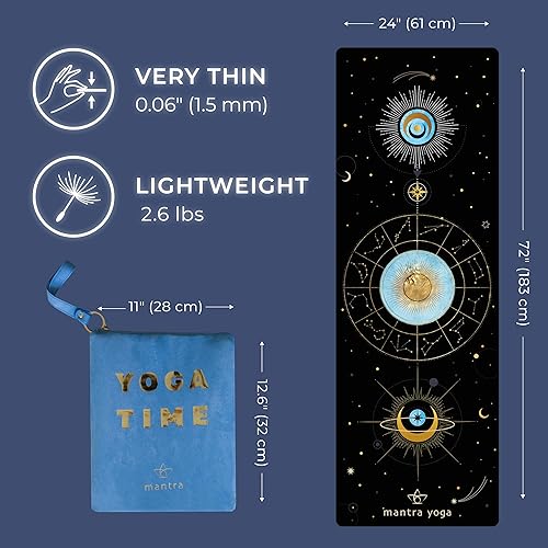 Miniatura 2 de Mantra Yoga Travel PRO 1.5mm con almohadilla para las rodillas - Esterilla plegable para fitness y ejercicio con bolsa | Ligera, compacta y