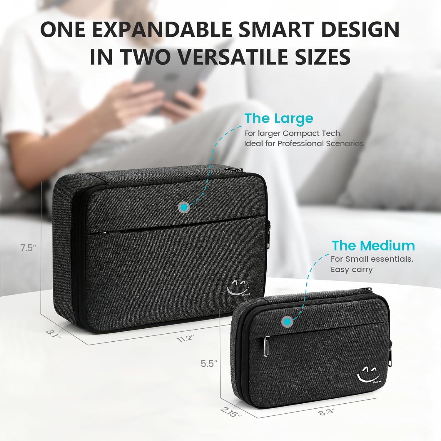 Travelkin Cord Organizer Travel, Electronic Organizer Travel Case, Cable Organizer Bag For Cords,Chargers Phone, Sd Card,Usbs (Black) - Image 2