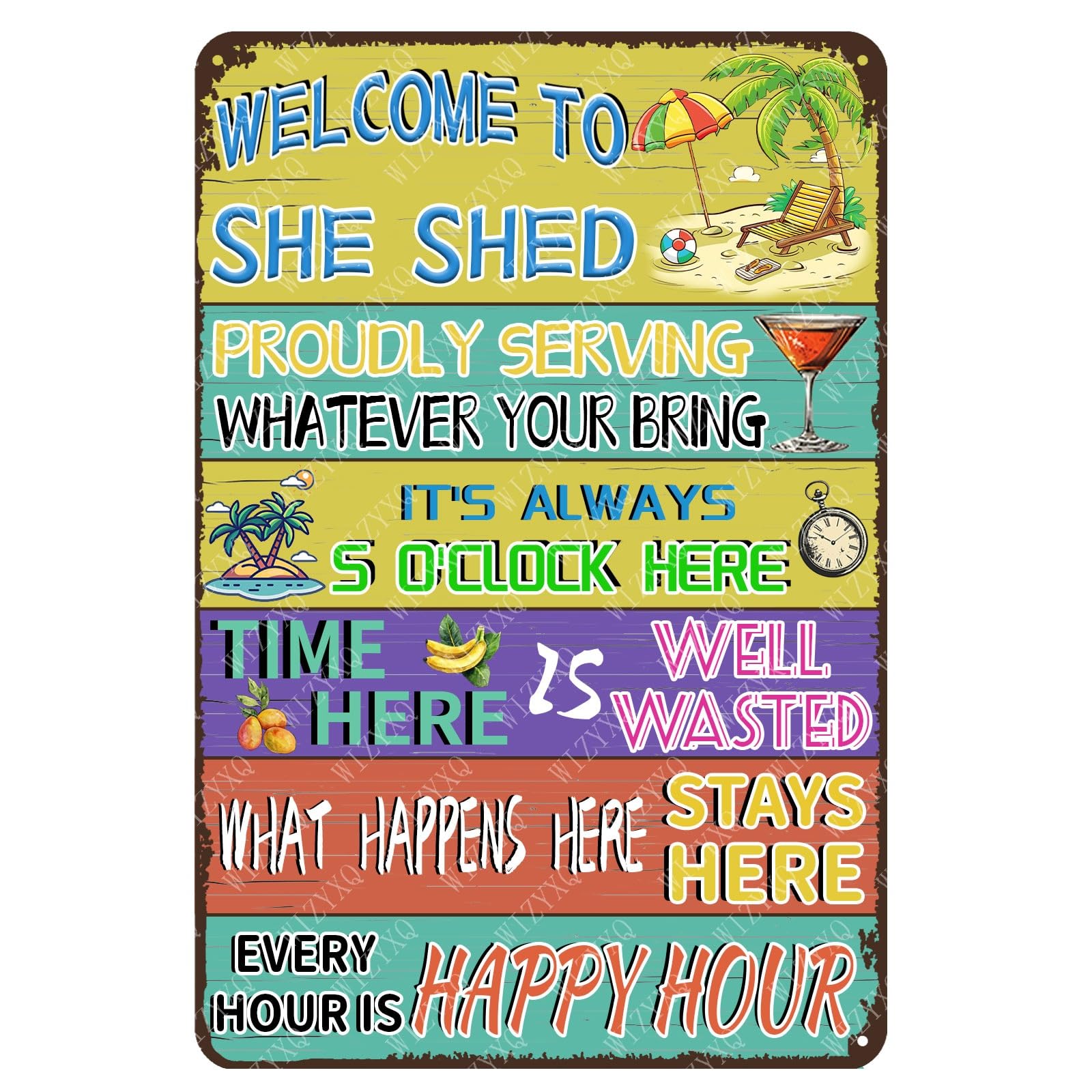 Yepyayqvk Tin Sign 438 Welcome To She Shed Sign Vintage Aluminum Tin Signs For Home Bar Bathroom Yard Swimming Pool Kitchen Wall Decor 6X8 Inch