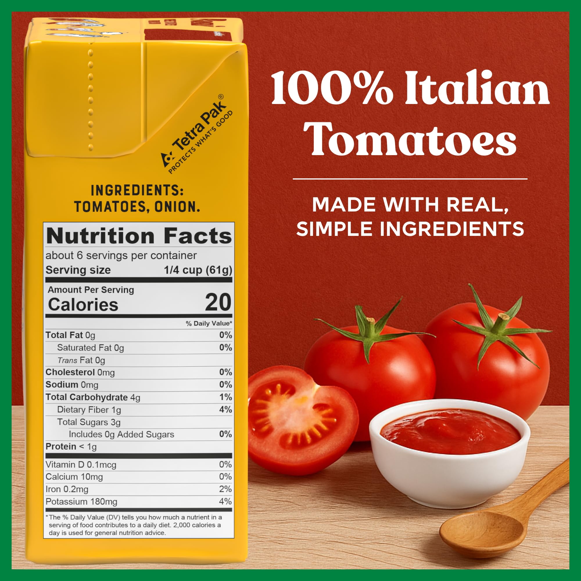 Pomì Crushed Tomatoes with Onion 13.8oz (Pack of 12) - Creamy, Velvety Italian Tomato Sauce No Salt Added, No Additives or Preservatives - BPA free Tomato Crushed - Made from 100% Fresh Italian Tomatoes