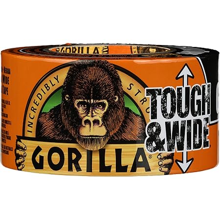 Gorilla Black Tough & Wide Duct Tape, 2.88" x 30 yd, Black, (Pack of 1)