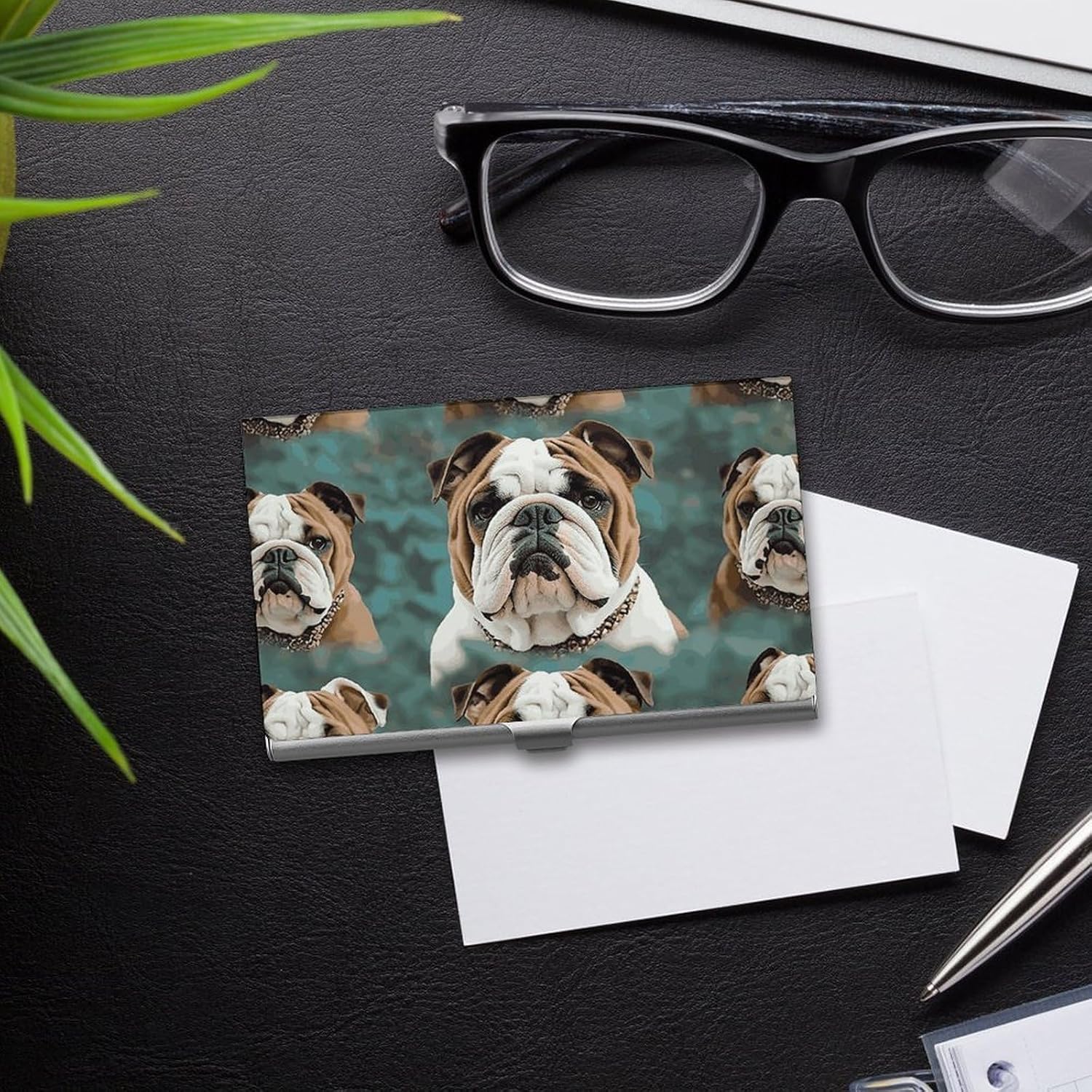 Funny English Bulldog Metal Business Card Box, Credit Card Bag Buckle, Suitable for Men And Women to Carry Easily image 5