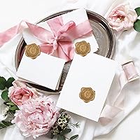 Vista 3 de Whaline 50 calcomanías de sello de cera en relieve, patrón de corazón, calcomanías de sello de sobre, calcomanías clásicas autoadhesivas decorativas