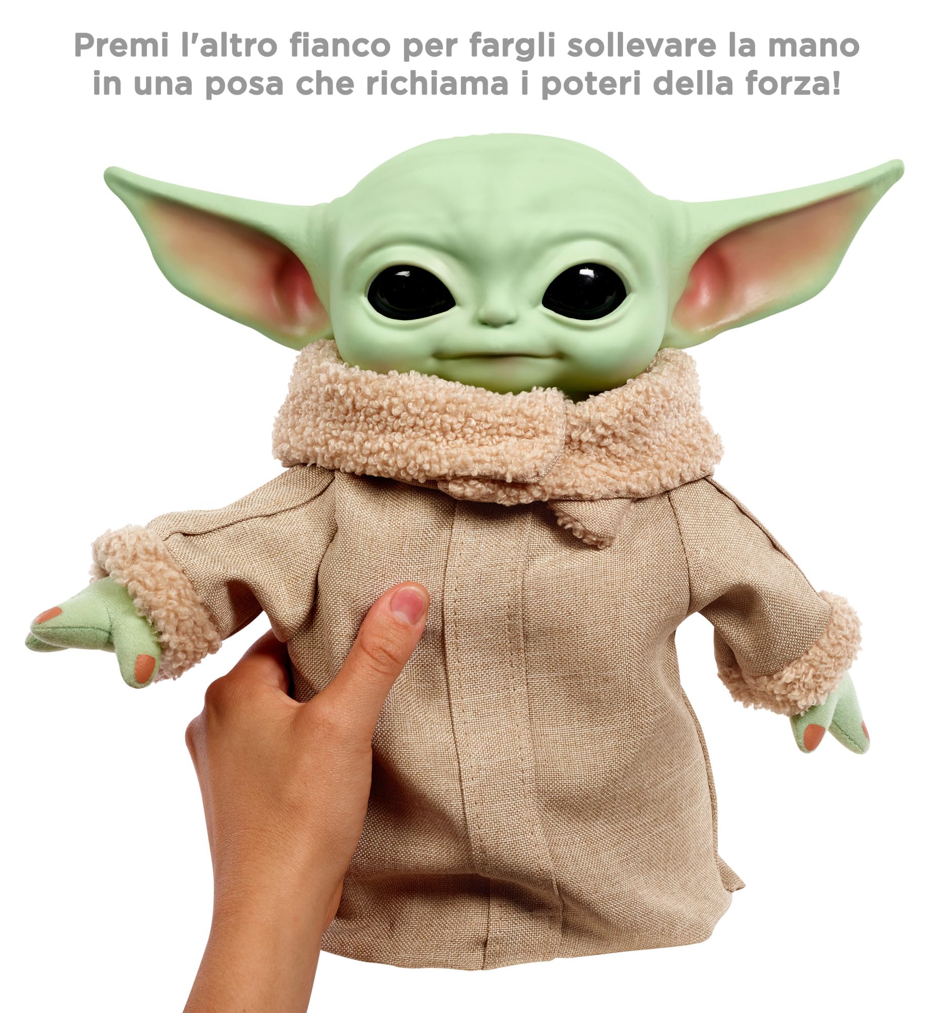 Mattel Star Wars - Grogu Potere della Forza Peluche con suoni e movimenti, alto 28 cm, con dettagli autentici, da collezione per i fan di Star Wars, Giocattolo e regalo per Bambini 3+ Anni, HJM25