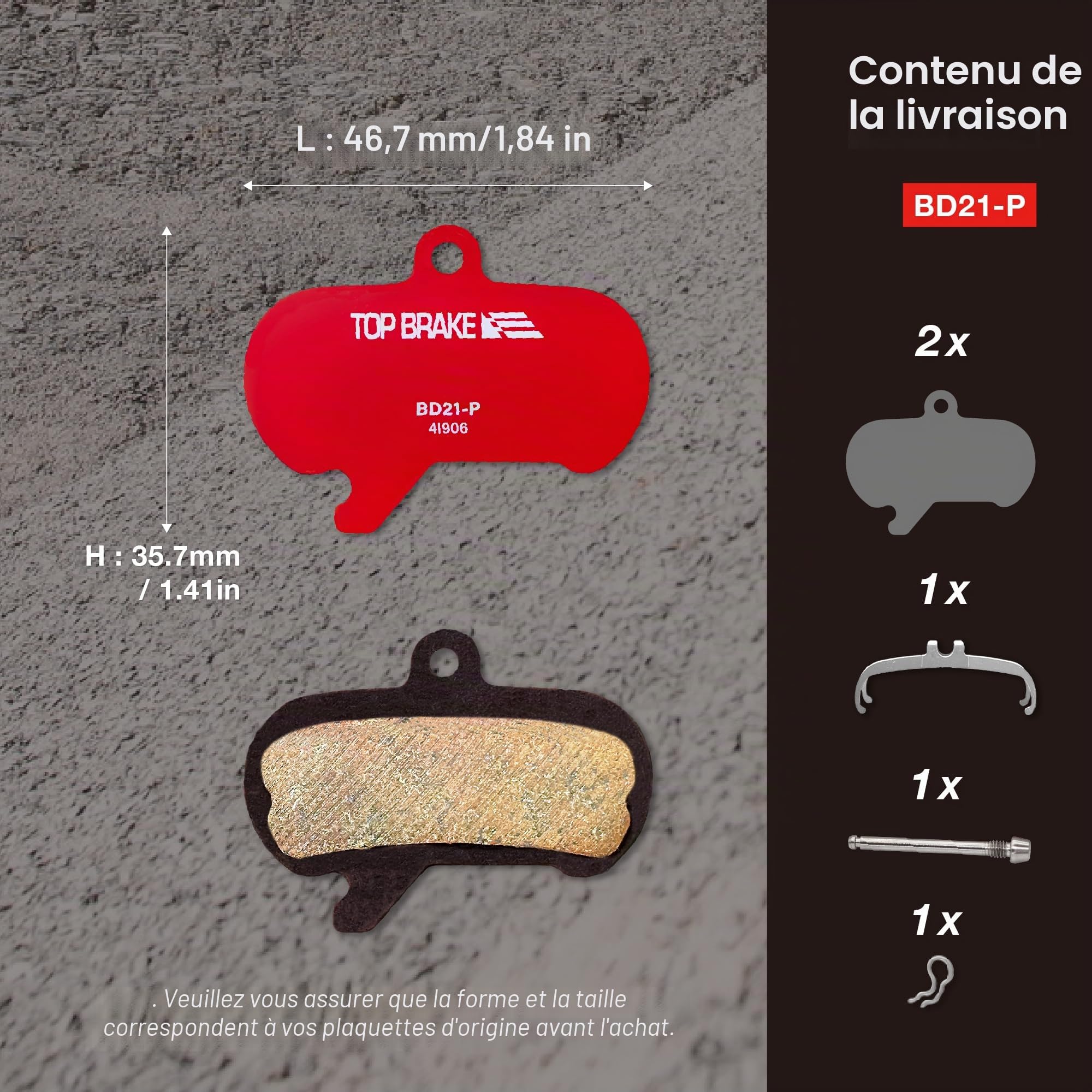 TOP BRAKE Plaquettes de Frein à Disque compatibles avec SRAM Maven X-Large | VTT VTTAE Downhill Trail Enduro Cycling All Mountain | 2026 If Design Award