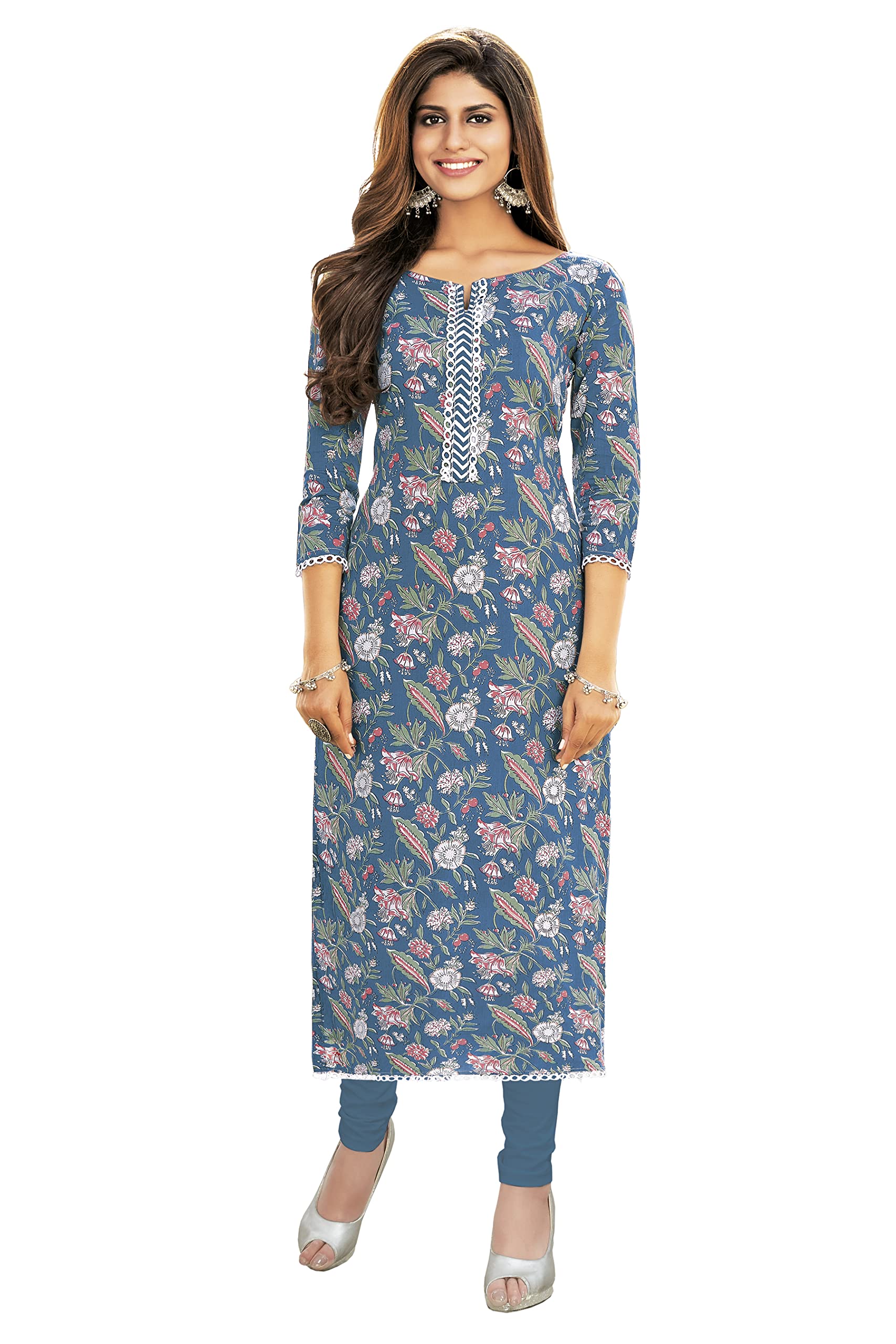Women's Cotton Regular Fit Casual Readymade Regular Kurti (Sankurti288)