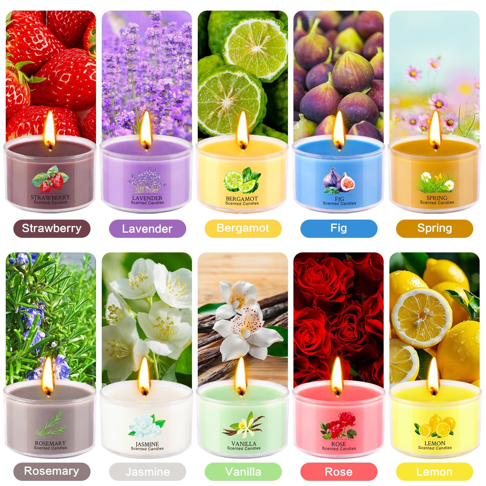 Best Scented Candles for Home (2026): 5 Soy Picks 3 Collabell 20 Pack Scented Candles, 1.6oz Mini Jar Holiday Gift Set with 10 Fragr — product photo