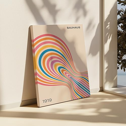 Miniatura 6 de Poster Master Bauhaus - Lienzo con estampado de ondas retro, arte geométrico de arco iris, diseño moderno de mediados de siglo, arte contemporáneo,