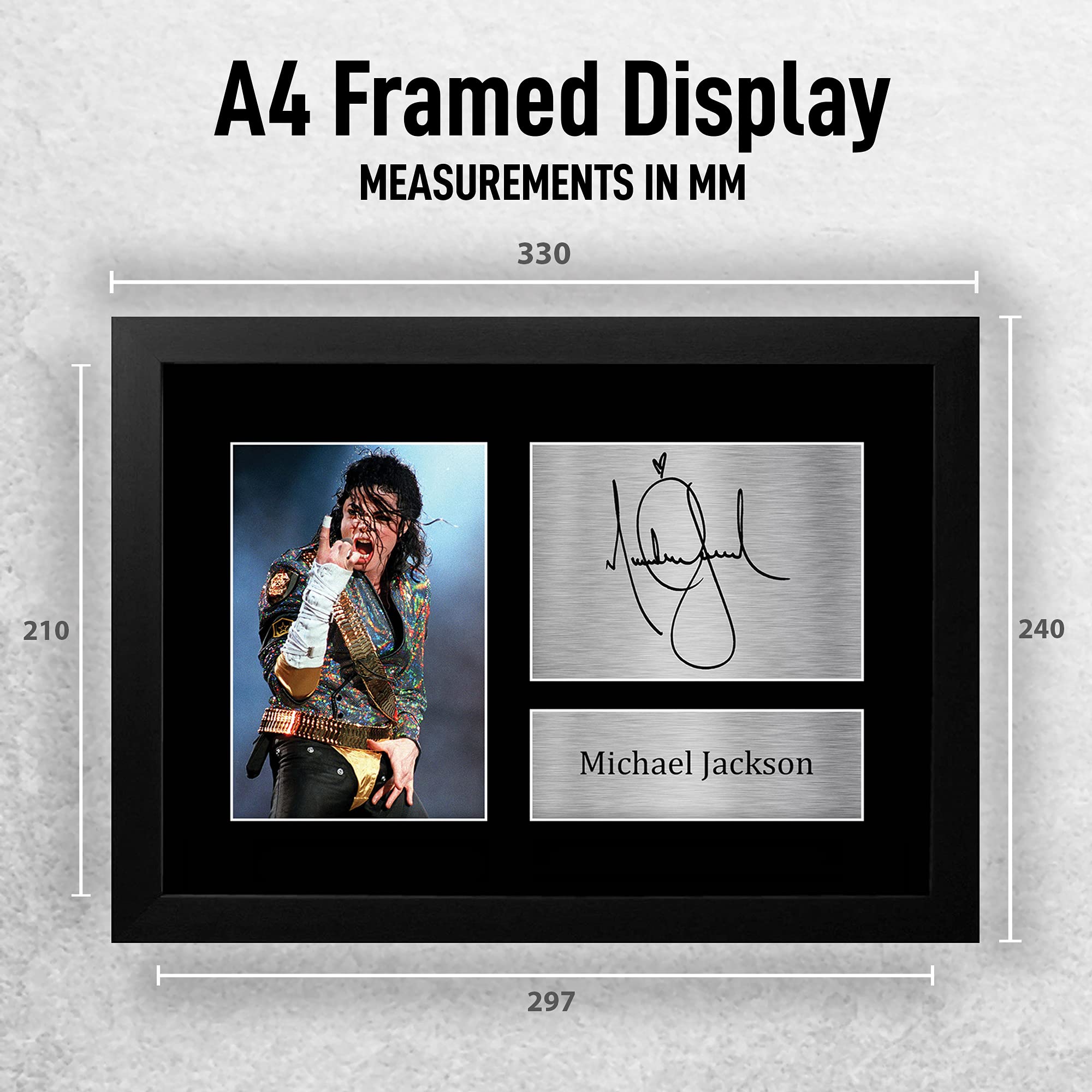 HWC Trading FR Michael Jackson Gift Signed FRAMED A4 Printed