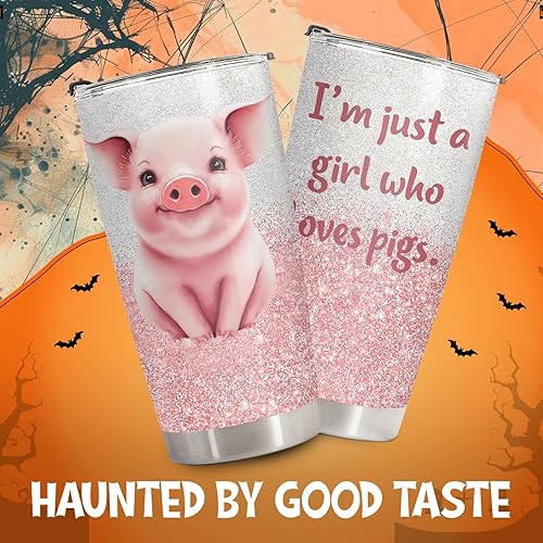Miniatura 2 de 34HD Just A Girl Who Loves Pigs - Vaso con tapa, 20 onzas, con aislamiento al vacío, para granjero, regalos para mujeres, granjeros, regalos para
