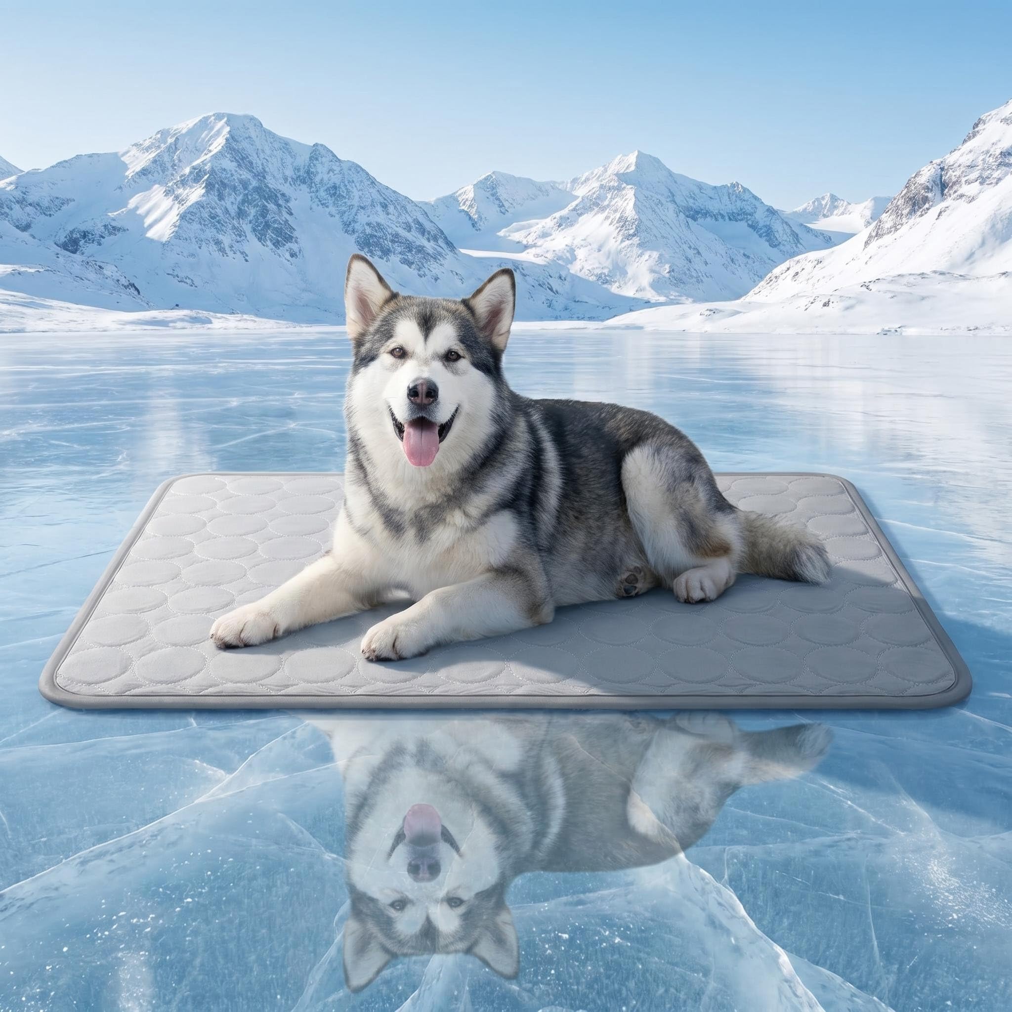 Alfombra Refrescante para Perro y Gato, Manta Refrigerante Perro, Cama Frio Animales Colchon Mascotas No Tóxicas Pet Cooling Mat para Perros Pequeños, Medianos y Grandes, Gatos (L 70 x B 55 x H 1 cm)