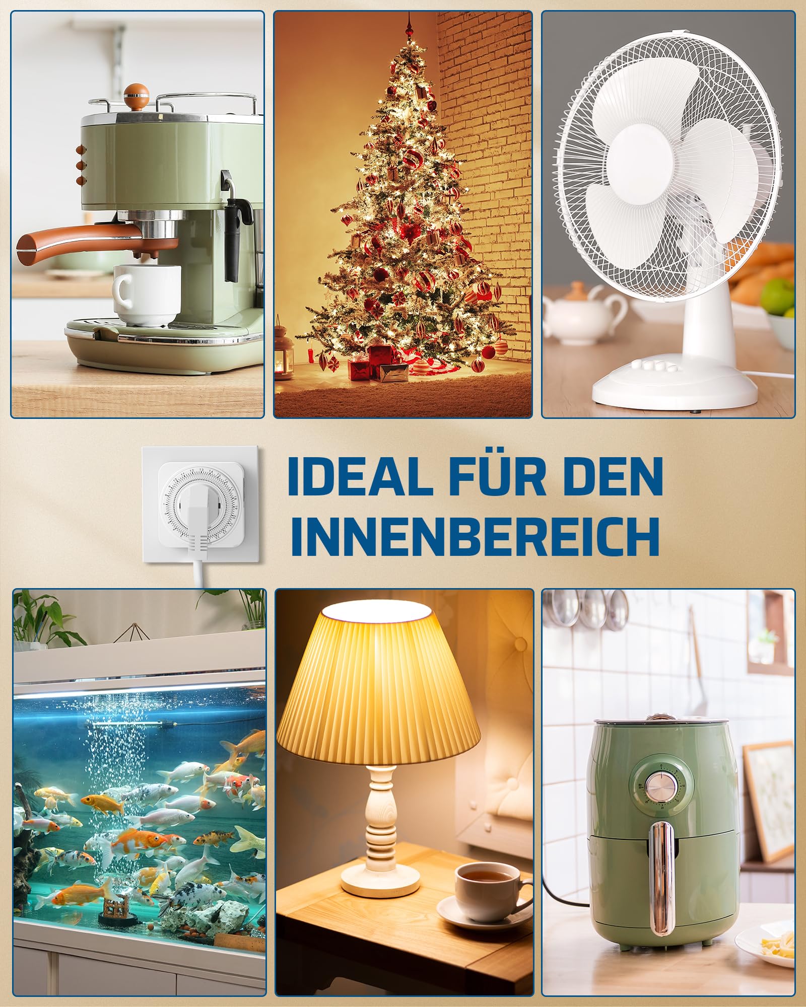 DEWENWILS Prise minuterie mécanique, minuterie 24 Heures avec 96 Segments (15 Min chacun), avec sécurité Enfant, minuterie analogique pour Lampes, cafetière, 16A/3680W, 2 Paquets