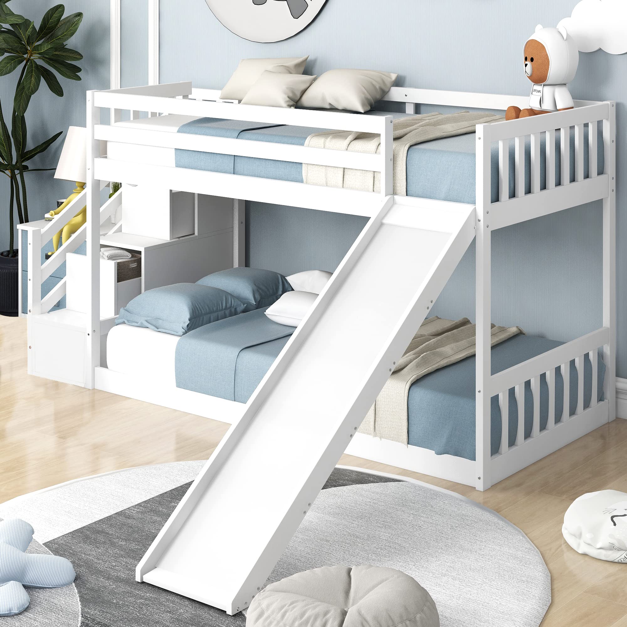 Buy Children's Bed Frame 3FT, Bunk Bed for Kids with Ladder (Kids Bunk
