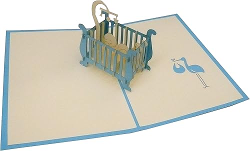 LIN17819, tarjeta de felicitación 3D emergente, felicitaciones, recién nacido, nacimiento, bebé dormido, bebé, niño, dulces sueños, N99