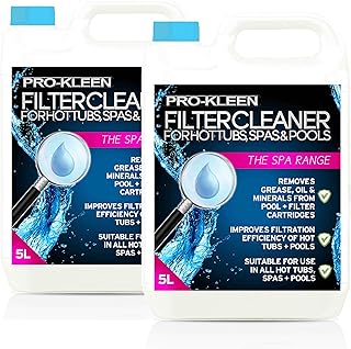 10L of Pro-Kleen Hot Tub, Pool & Spa Filter Cartridge Cleaner - 20 Treatments - Improves Efficiency of Filter - Suitable for all Hot Tubs, Pools & Spas - Deeply Cleans and Removes Oils, Grease and Minerals
